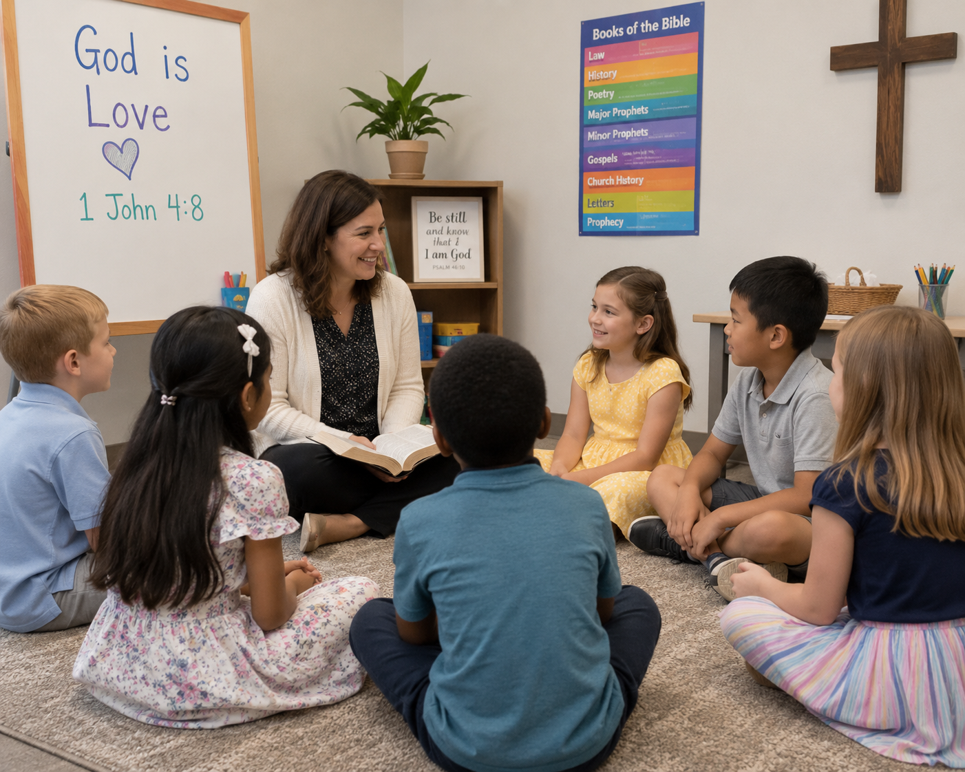Children learning about Jesus in Children's Church